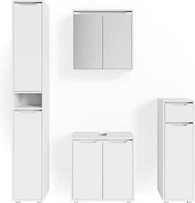 Vicco Badkamermeubel set Ruben, Wit, 4-delig