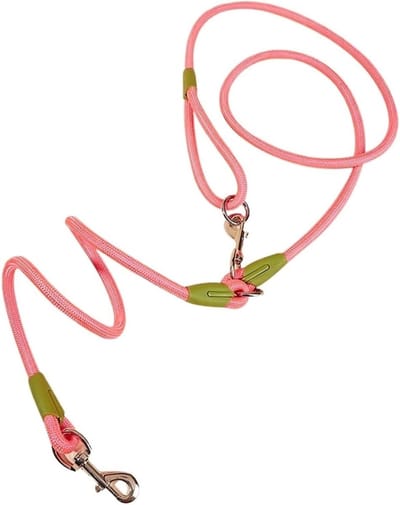 Handsfree Hondenriem - Wandelriem - Actief Wandelen - Dubbele Handgreep - 1.2 x 220cm - Roze