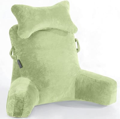 Leeskussen Extra Groot - Rugsteun Kussen - Ontspannen Lezen - Afneembare Hoofdsteun - 80cm Breed - Groen