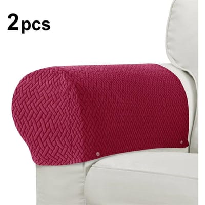 2pcs/set Housses d'accoudoirs jacquard extensibles Housses d'accoudoirs de canapé Housse universelle pour salon Décoration intérieure Protecteur d'accoudoirs