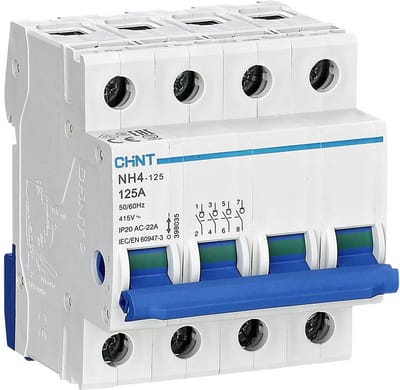 Chint hoofdschakelaar 3-fase, 4-polig 40A (NH4-125 4P 40A) - 398108