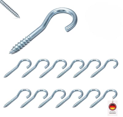 Allecto - Euro tables schroefhaken - Metaal haken - Ideaal voor houten materialen - 6 cm - 50 stuks - Geschikt voor lichte tot middelzware artikele...