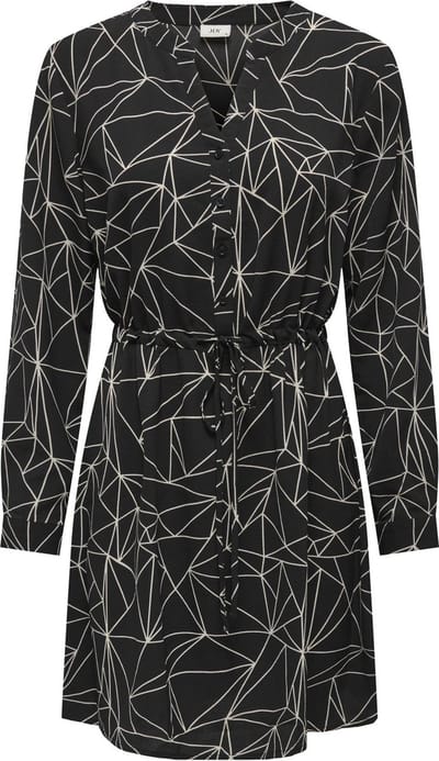 JDY JDYPIPER L/S SHORT STRING DRESS WVN DIA Dames Jurk - Maat S