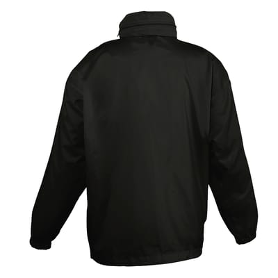 SOLS Kinderen Unisex Surf Windbreaker Jacket (waterbestendig en winddicht) (Zwart)