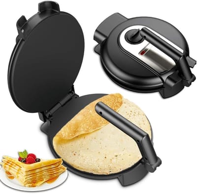 Elektrische Roti Maker - Pannenkoekenmaker - Lekkere Crêpes Maken - Anti-aanbakplaten - 10 Inch - Zwart