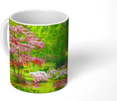 Mok - Koffiemok - Brug - Japans - Botanisch - Bomen - Bloemen - Mokken - 350 ML - Beker - Koffiemokken - Theemok