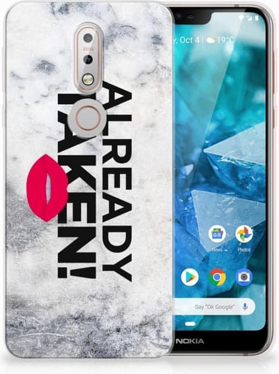Nokia 7.1 Siliconen hoesje met naam Already Taken White