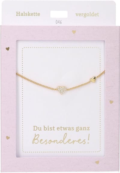 Depesche ketting hart goud - sieraden cadeau voor meisjes.