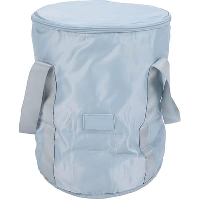 Bassin de Trempage des Pieds Tissu Oxford Pliable Conservation de la Chaleur Bain de Pied Seau d'Eau avec Couvercle Poignées white