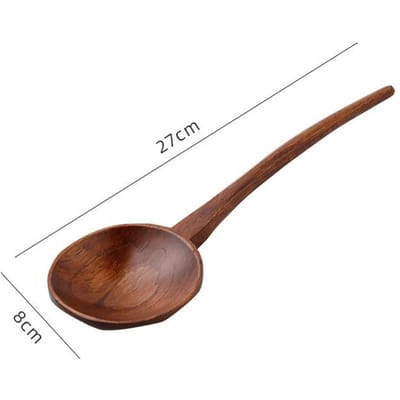 Nieuwe lange steel ramen houten lepel Japanse keuken kookgerei servies serveerlepels thuis grote soeplepel brown