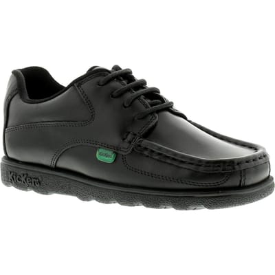 Kickers Jongens School schoenen Fragma Veters 3 Junior Leren Veters zwart
