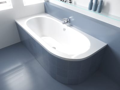Badland AVITA hoekbad 150 x 75 cm links wit met styropor ombouw