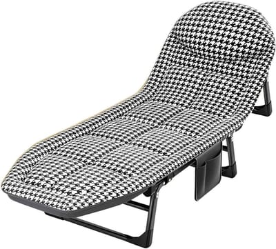 Opvouwbaar Campingbed - Loungestoel Ligbed - Buiten Ontspannen - 5-Positie Verstelbaar - 200 x 60 cm - Zwart