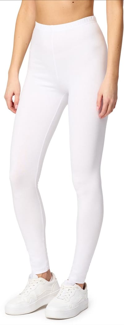 Merry Style MS-MS10-198-LE Dames Leggings - Sport - Vrijetijdsbroek - Lang - Katoen - Sporbroek - Yogabroek - Wit - L