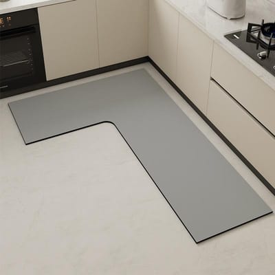 Moderne Eenvoudige L-vormige Keuken Vloermat Vochtregulerend Olieabsorberend Diatomeeënaarde Vloermat Huis Badkamer Badkamer Antislip Voetmat 100 * 120 * 45cm