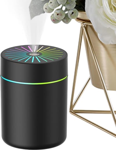 Draagbare bevochtiger-0,5 l Volume van mist, auto-luchtbevochtiger, mini-luchtbevochtiger, compacte plantenluchtbevochtiger | Air Cleaner Aroma Diffuser met automatische afsluitfunctie