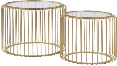Vente-unique Salontafels van metaal en glas - Goud - FERIDA