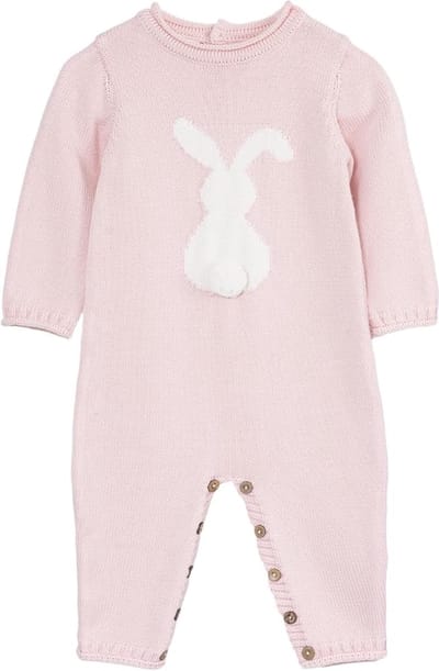 Minora gebreide unisex boxpakje- Baby jongens en meisjes- Maat 80- 9/12 maanden-Newborn overalls winter- Konijn patroon romper- Baby kleding jongens-Kraamcadeau - Babyshower Cadeau-Sinterklaas cadeautjes