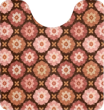 WC mat met uitsparing 55x60 cm - Antislip - Geometrisch - Bloemen - Kleurrijk - Toiletmat met uitsnijding - Vloermat - Douchemat - Toilet tapijt - Toiletmatten