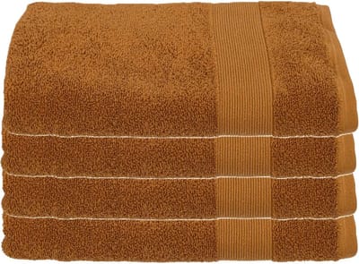 Atmosphera Badhanddoek Towelmaster - 4x - lichtbruin - luxe - 70 x 130 cm - katoen - 450 grams - badkamer handdoek