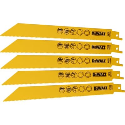 Dewalt Reciprozaagblad Metaal Dt2353-qz - 203mm - 14tpi - Bi-metaal - 5 Stuks