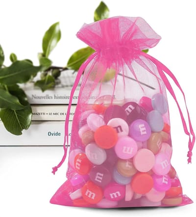 Fruitbeschermingszakjes met trekkoord (set van 50) – Fruit- en groentezakjes – Effen organzazakjes – Beschermende gaaszakjes voor de tuin – Zakjes met trekkoord – Fruitzakjes – Snoepzakjes – 15 x 20 cm
