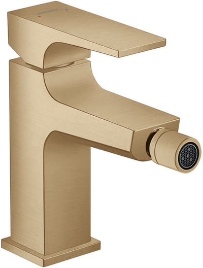 Hansgrohe Metropol 1-gats bidetkraan - 100 met push open waste - met voorsprong uitloop 12.9cm - geborsteld brons