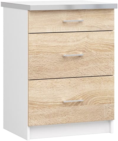 Keukenkast modulaire LIMA S60 met Verkblad / Onderkast met 3 Lades / AKORD Furniture Factory / 60 x 82 x 44,5 cm