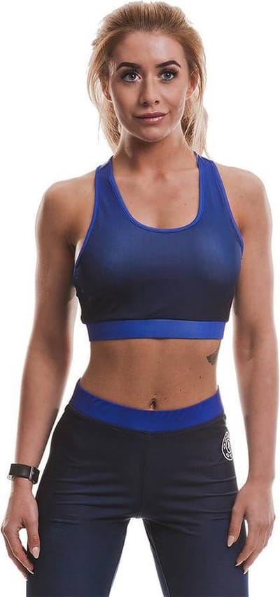 Gold's Gym Ladies Sublimated Sports Crop Top - Navy - XS