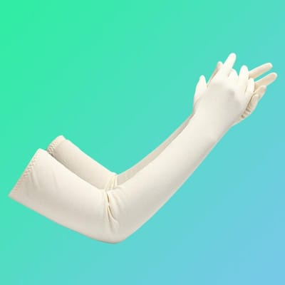 Zonnebrandhandschoenen voor de Zomer Verlengde Armbeschermers voor Vrouwen in de Zomer UV Lange IJshulzen voor Vrouwen Fietsen Buitenmouwen average size white