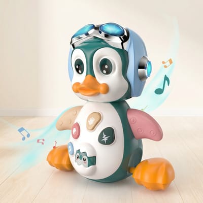 TEKROA® Kruipende Pinguïn - Leren kruipen - Interactief speelgoed - Sensorisch speelgoed - Interactief Baby Speelgoed met Muziek & Licht - Baby Speelgoed 6 maanden 1 jaar meisjes Montessori speelgoed
