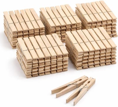 Wasknijpers, 7 cm, groot, houten knijpers van echt hout, voor houten wasknijpers, knutselen en knutselklemmen, ophangen