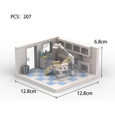 MOC Creatieve Bouwstenen Tandarts Kliniek Model Puzzel Speelgoed voor Kinderen Educatieve DIY Architectuur Set