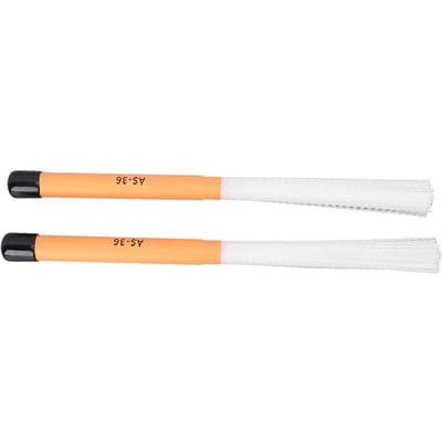 1 Paar Drumstokken met Borstels Glad Handvat Nylon Telescopisch Borstel Percussie Instrument Stokken Borstel voor oranje/wit