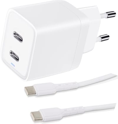 45w GaN usb C Lader met 2 usb C Poorten + usb C Kabels - 1 Meter - Versie 2024 - 2 Meter - 20w,25w,30w,35w,40w,45w