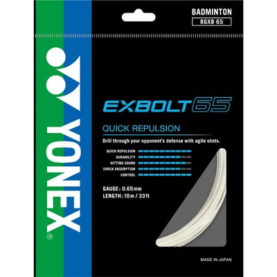 Yonex Exbolt-65 badmintonsnaar - 200 m - Wit