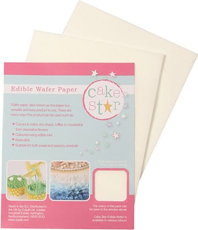 Cake Star Edible Wafer Paper White - rijstpapier voor decoratie en bakken - 12 sheets