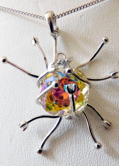 Hetty'S -Unieke Zilveren Hanger Spin â€“ Swarovski Kristal â€“ Handgemaakt Sieraad
