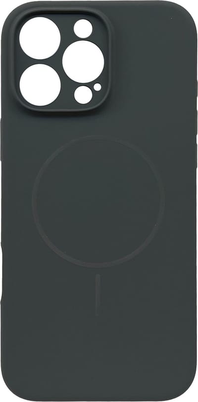 Casemania Hoesje Geschikt voor Apple iPhone 16 Pro - Grijs - Zachte Liquid Siliconen Back Cover Case - Geschikt voor MagSafe - Zeer Sterke Magneet - Telefoon hoes met Camera Bescherming