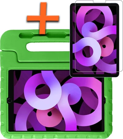 Hoesje - Geschikt voor Apple iPad Air 6 (2024) - 11 inch - 6e Generatie - M2 - Met Screenprotector - Kinderhoes Shockproof Bumper - Kidsproof Case - Tablet Hoes - Kinder Hoes Cover - Groen