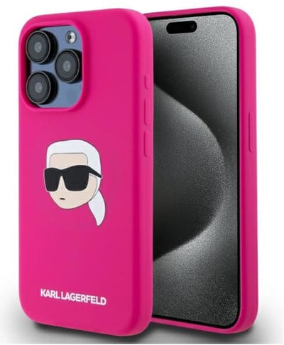 Karl Lagerfeld KLHMP15XSKHPPLF iPhone 15 Pro Max 6.7" fuchsia/fuschia hardcase Silicone Karl Head Print MagSafe