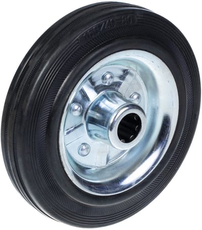 160 mm massief rubberen wielen met stalen hart, 150 kg per stuk, 6 inch vrachtwagenwielen – set van 2