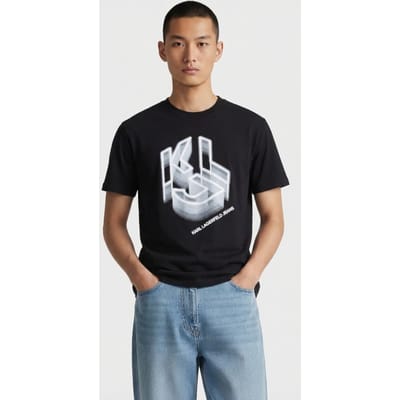 Karl Lagerfeld Black Klj Reg Monogram Tee Taglia: XS | T-shirt stampate Outlet | Uomo