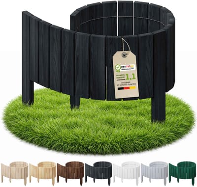 Floranica Flexibele tuinrand 10 x 100 cm zwart gazonrand tuinomranding houten tuinhek rolborder