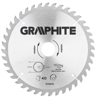 Graphite Serie - Widiazaagblad - 200mm - 40 Tanden - Hittebestendig