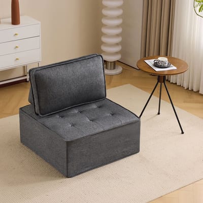 MODENUIT Fauteuilbank - Modulaire 1-Zits - Vrij Combineerbaar Voor Woonkamer En Slaapkamer - Multiplex Donkergrijs