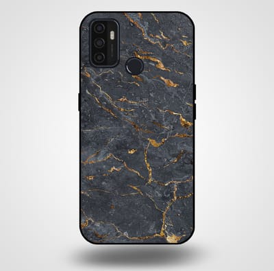 Smartphonica Telefoonhoesje voor OPPO A32 / A53 / A53s met marmer opdruk - TPU backcover case marble design - Goud Grijs geschikt voor Oppo A32;Oppo A53;Oppo A53s
