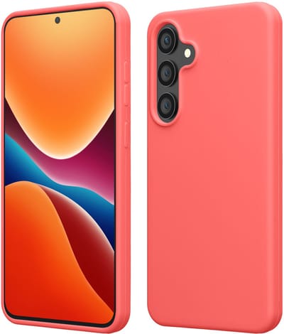 kwmobile telefoonhoesje geschikt voor Samsung Galaxy S24 FE - Hoesje met siliconen coating - Smartphone case in neon koraal