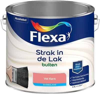 Flexa - Strak In De Lak Buitenlak Zijdeglans - Vol Kers - Mengverf - 2,5 L
