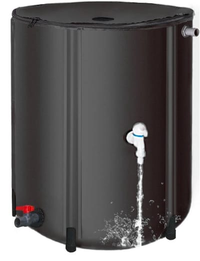 189 liter zwarte opvouwbare regenwateropvanger, vat, regenhoes voor watertank voor tuin en schoonmaak, groen, herbruikbaar, milieuvriendelijk